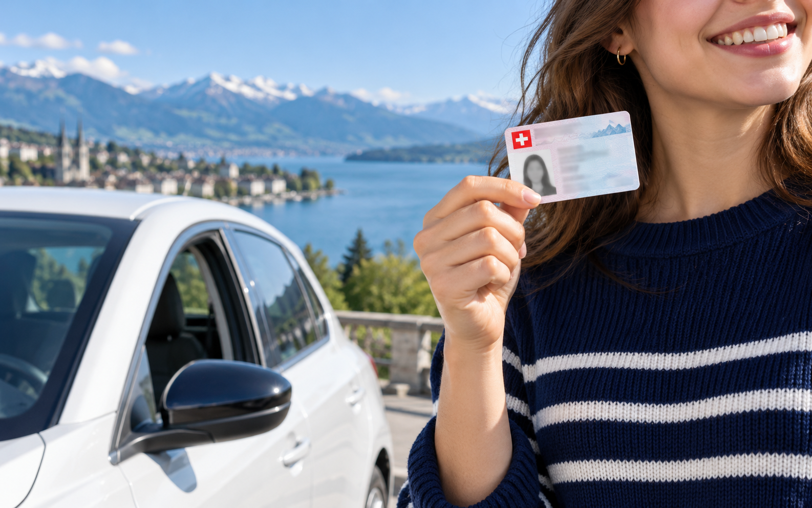 Erfolgreiche Fahrschülerin mit Lernfahrausweis